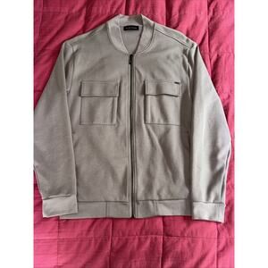 Elie Tahari Men’s Zip Up Jacket With Flip Pockets Size M Color Gray/Grey